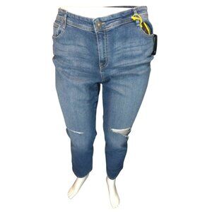 Women Blue Slim Leg Distressed Pant